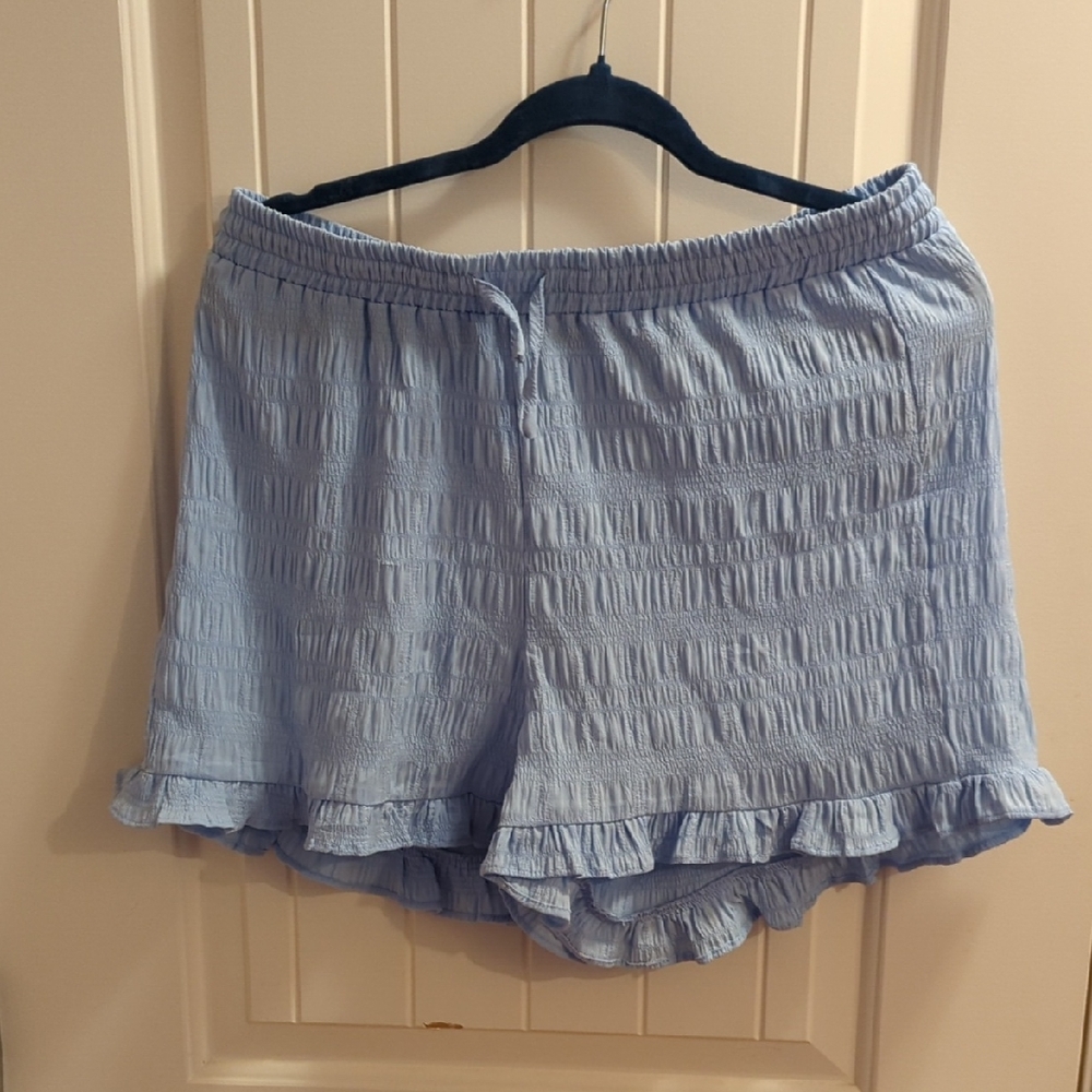 Noize 🇨🇦 Light Blue High Waist Ruffle Shorts Sz.L